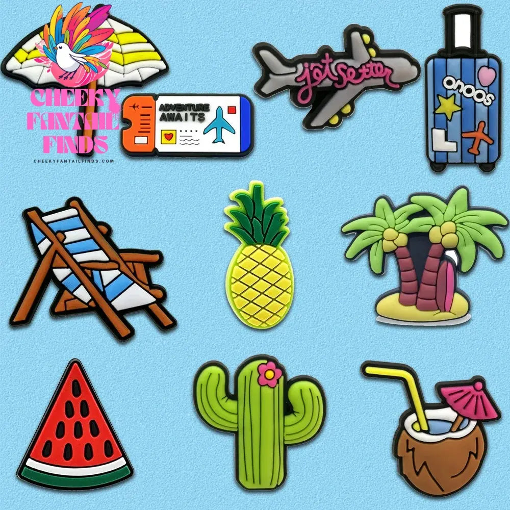 1set PVC Various Shoe Charms Animal Plant Sandals Accessories Cowboy Shoe Decorations Pins for Men Women Boy Girl Clog Buckles - Cheeky Fantail Finds