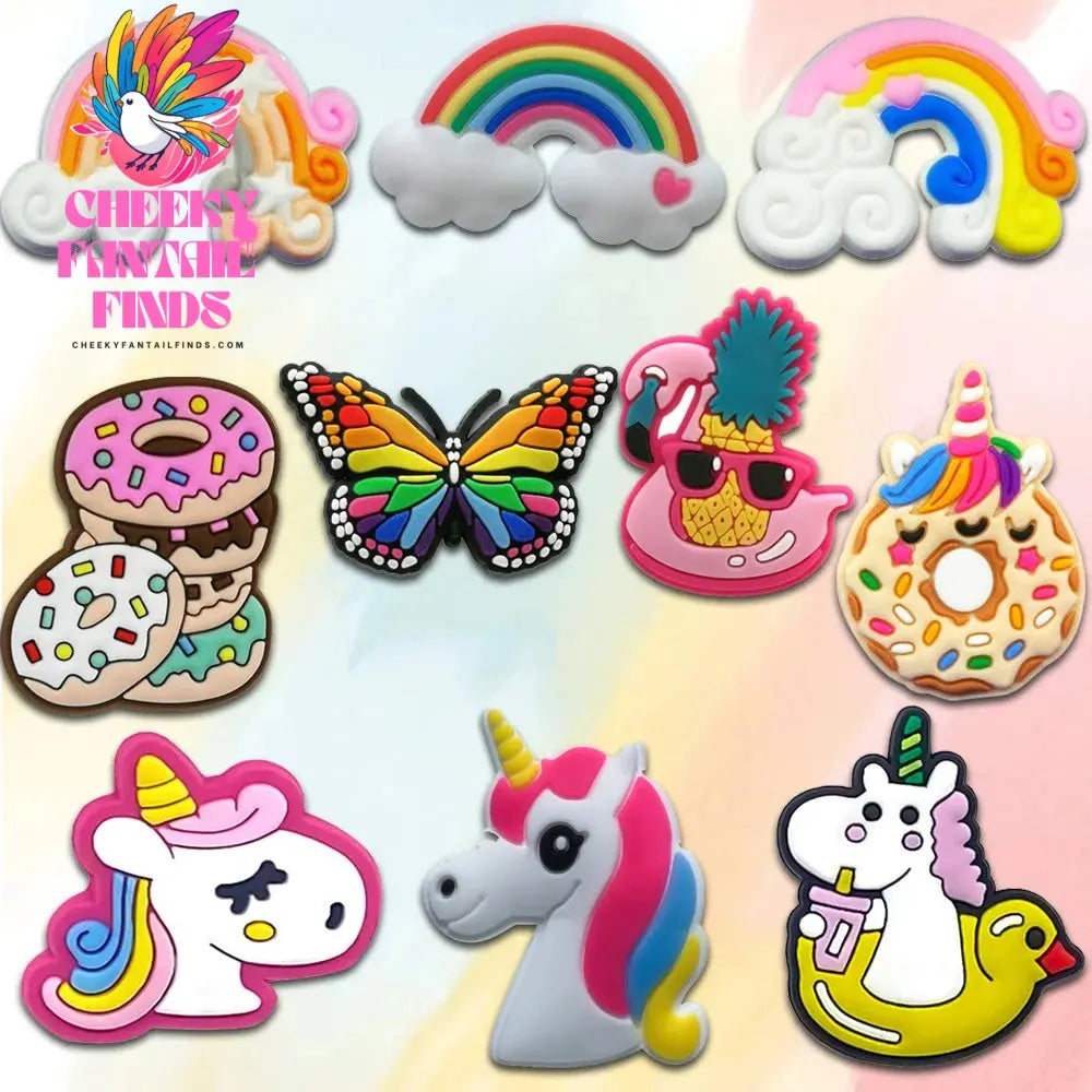 1set PVC Various Shoe Charms Animal Plant Sandals Accessories Cowboy Shoe Decorations Pins for Men Women Boy Girl Clog Buckles - Cheeky Fantail Finds