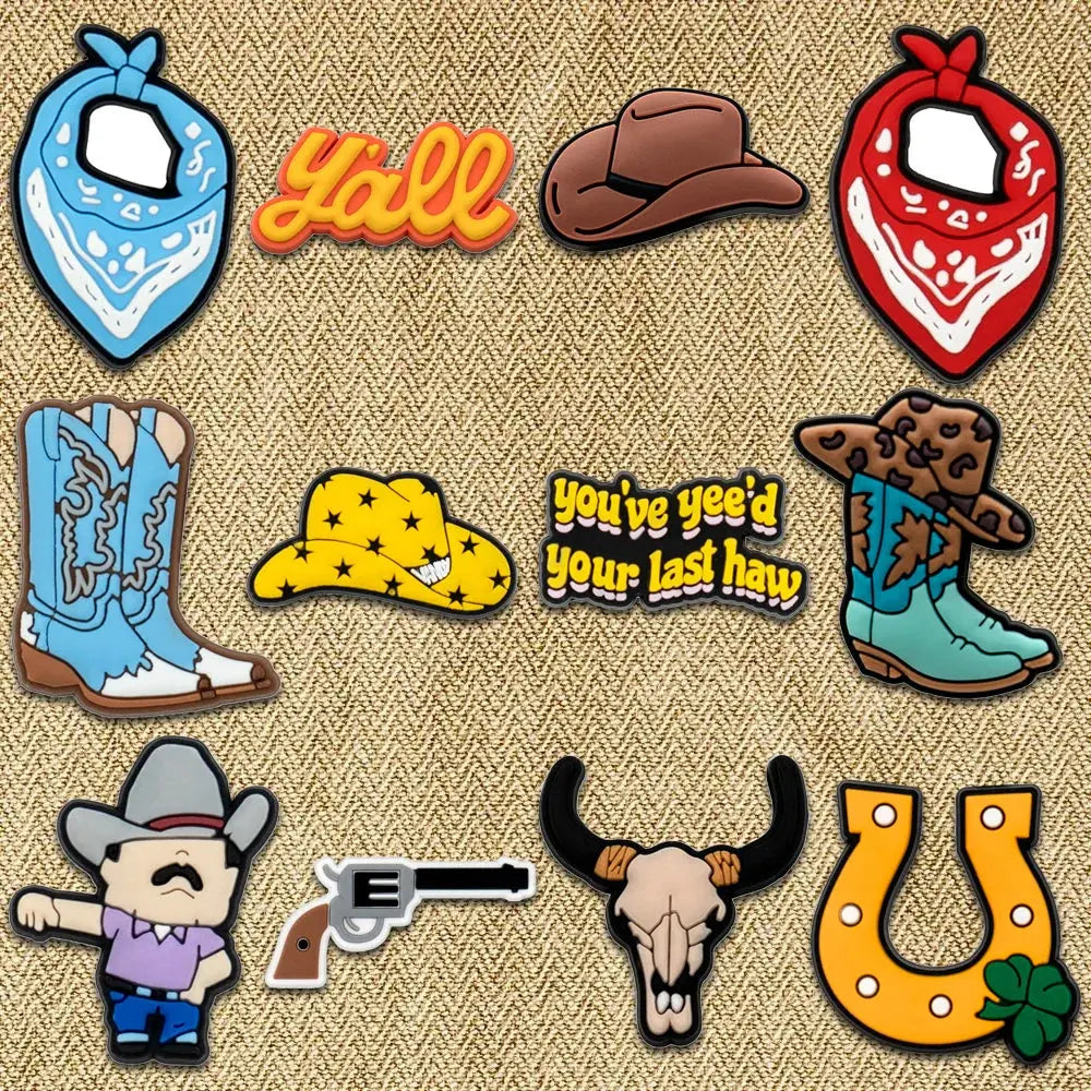 1set PVC Various Shoe Charms Animal Plant Sandals Accessories Cowboy Shoe Decorations Pins for Men Women Boy Girl Clog Buckles - Cheeky Fantail Finds
