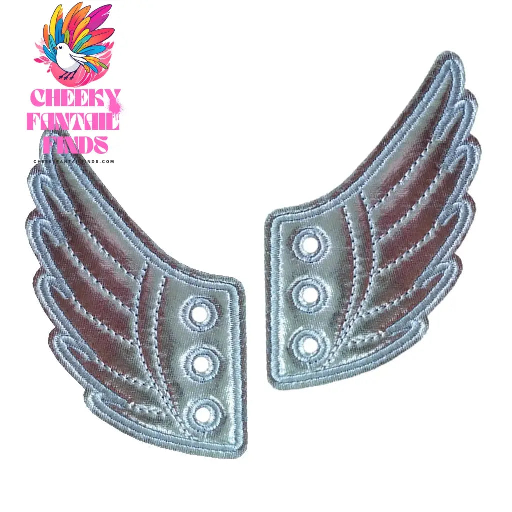 2 Pcs Women Mens Shoes Angel Wings Accessories Shiny Charm Wings for Sneakers Cheeky Fantail Finds