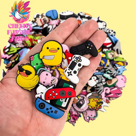 20/50/100pcs PVC Random Cartoon Shoe Charms Classic Cartoon Animal Shoe Decorations Accessories Pins for Women Men Kids Charms - Cheeky Fantail Finds