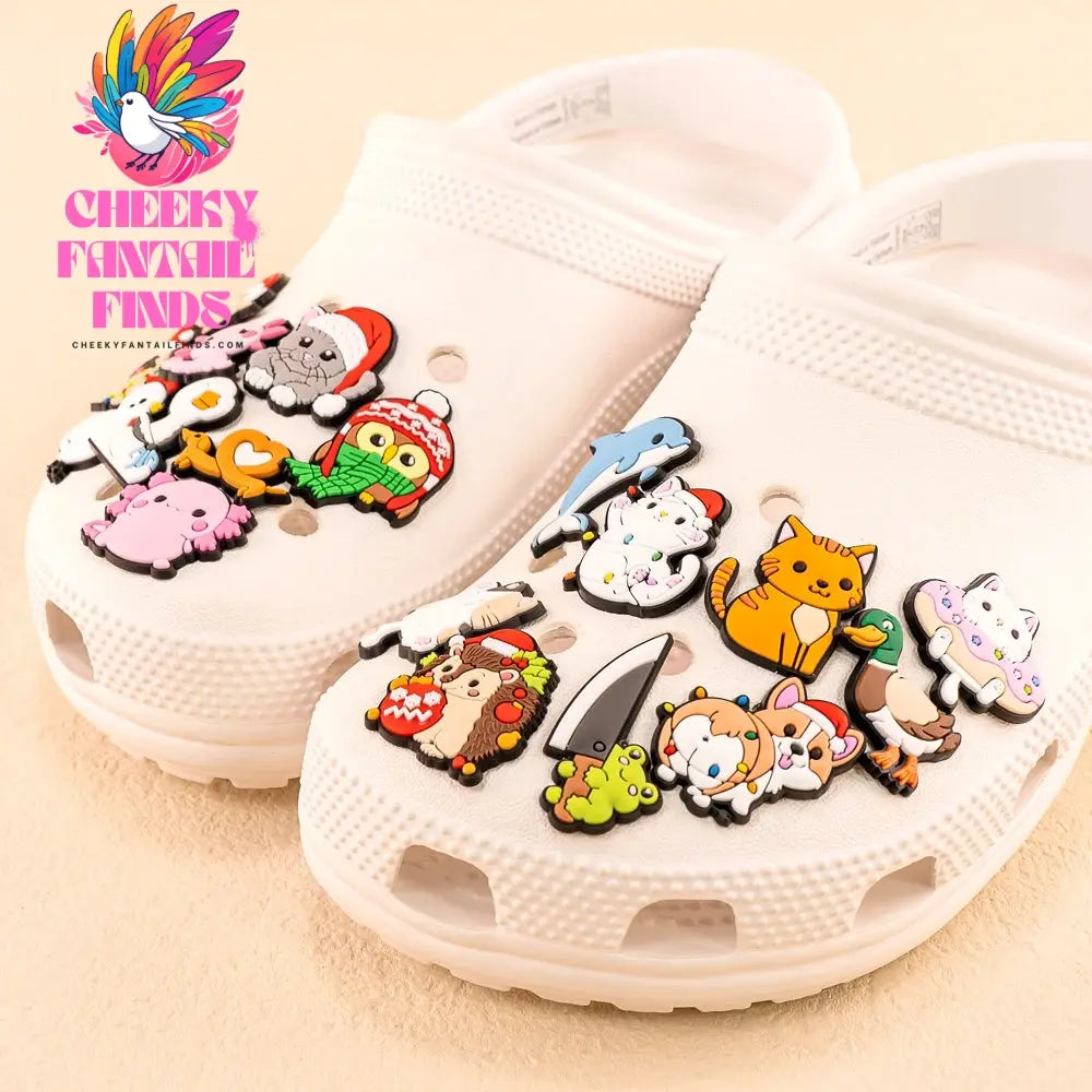 20/50/100pcs PVC Random Cartoon Shoe Charms Classic Cartoon Animal Shoe Decorations Accessories Pins for Women Men Kids Charms - Cheeky Fantail Finds
