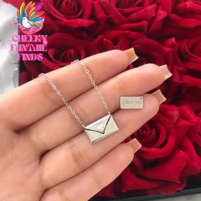 2024 New Arrival Fashion Gold Silver Color Envelope Necklace Pendant for Women Valentine's Day Gift Jewelry Wholesale X6229 Cheeky Fantail Finds