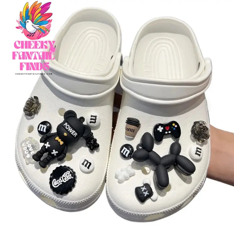 2024 New DIY Black Plush Ball Shoes Charms for Furry Ball Cute Holes Charms Designer Lovely Shoe Accessories All-match Hot Sale Cheeky Fantail Finds