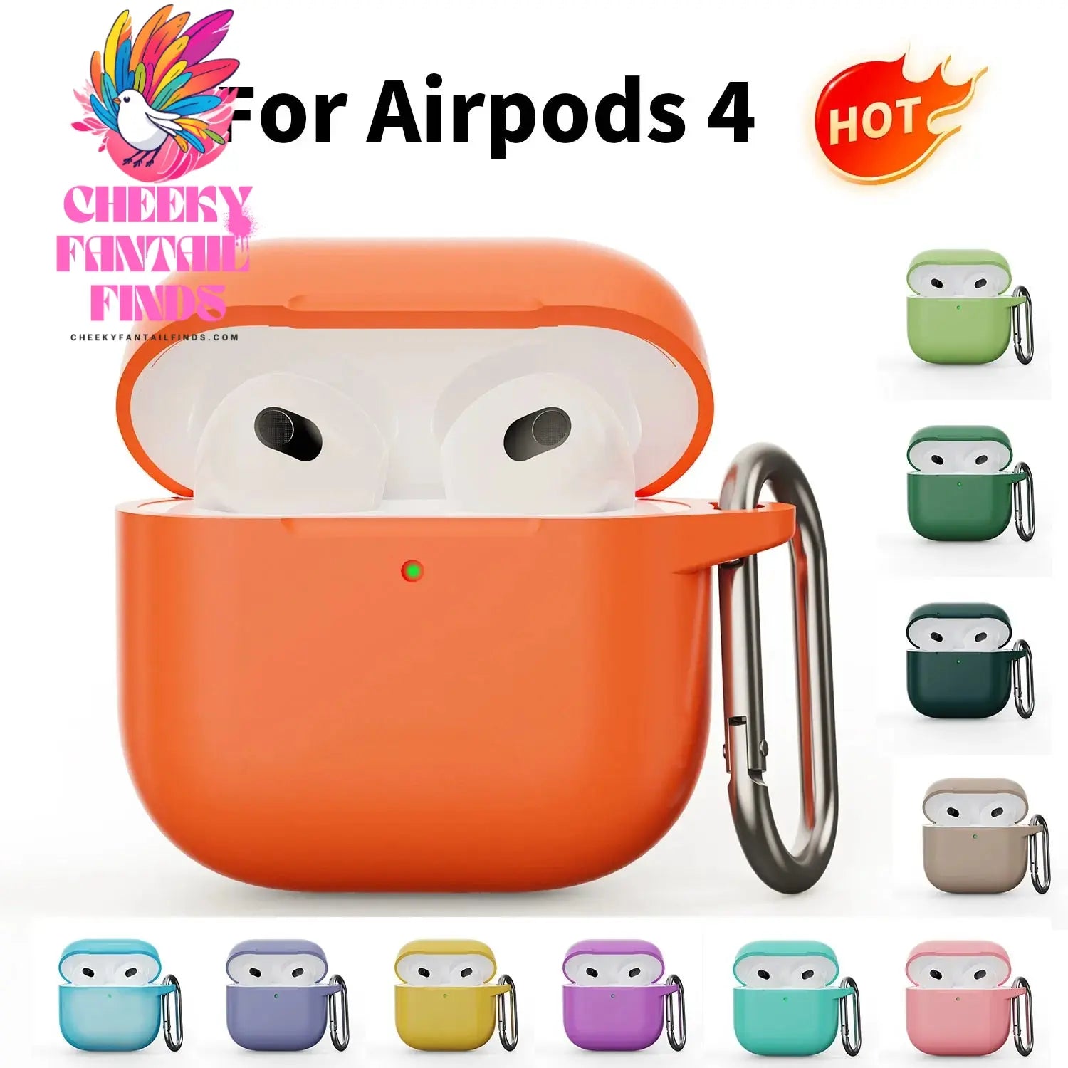 2024 Soft Silicone Earphone Case Suitable for Apple Airpods 4 Pro Pro 2 3 1&2 Solid Color Thickened Case Simple and Atmospheric Cheeky Fantail Finds