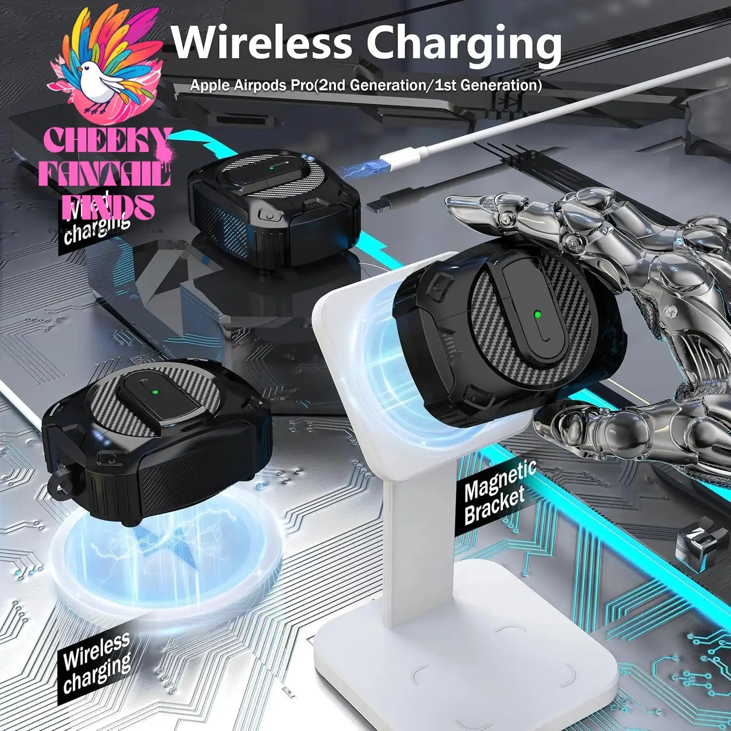 2024 new for AirPods Pro 2 protective Case space-themed protective Cover Compatible Tpcy-c interface For Airpods Pro 2 1 Case Cheeky Fantail Finds