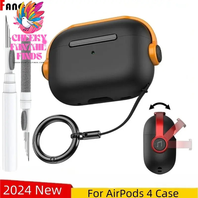 2025 New For Airpods 4 Generation Case with Secure Lock Music Earphone Protector Cover with Cleaning Kit For Apple AirPod 4 Case Cheeky Fantail Finds