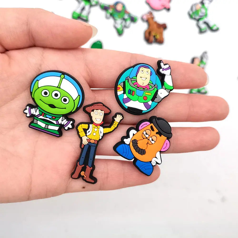 20PCS Cartoon Bath Lightyear Shoe Buckle Toy Story Shoe Decoration Shoes Charms Accessories Summer Sandals Clogs Cheeky Fantail Finds