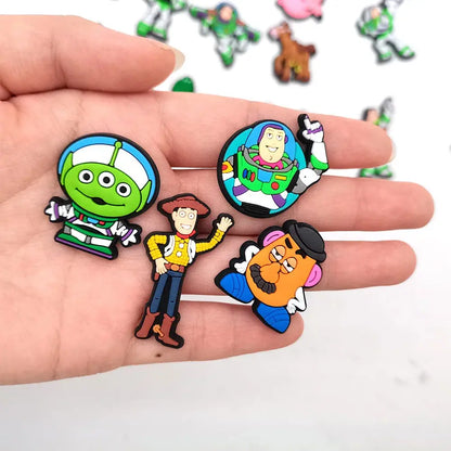 20PCS Cartoon Bath Lightyear Shoe Buckle Toy Story Shoe Decoration Shoes Charms Accessories Summer Sandals Clogs Cheeky Fantail Finds