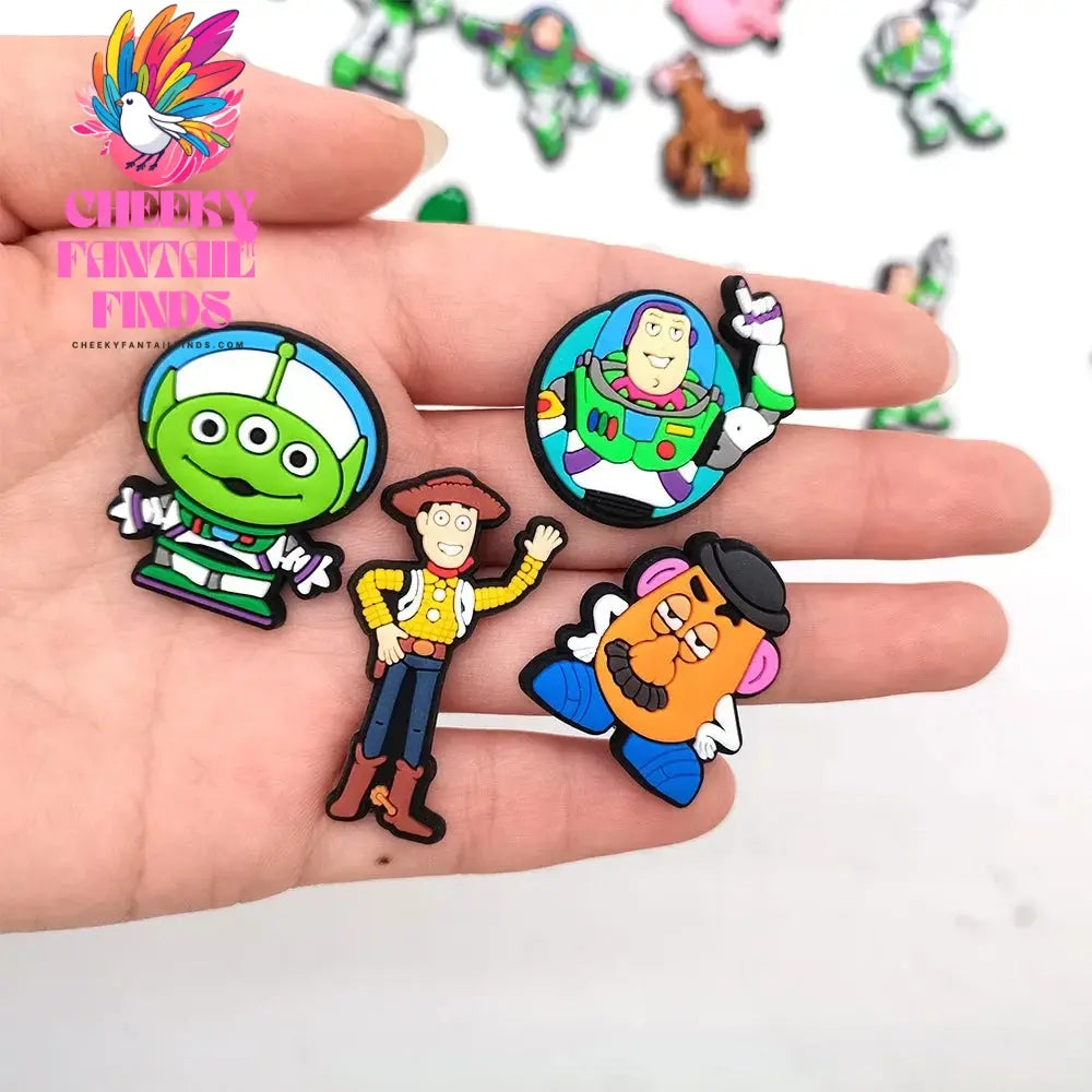 20PCS Cartoon Bath Lightyear Shoe Buckle Toy Story Shoe Decoration Shoes Charms Accessories Summer Sandals Clogs Cheeky Fantail Finds