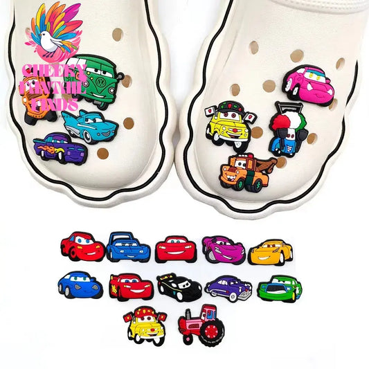 20Pcs/Set Disney Racing Story Shoe Accessories Garden Cars Sandals Buckle Decorations Fit Charm Kids Party Gifts Cheeky Fantail Finds