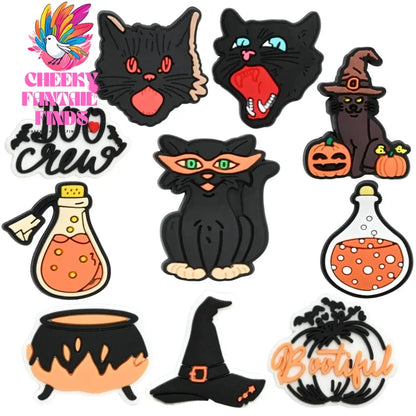 20Pcs Skull Shoe Charms Horror Movie Ghost Witch Shoe Decor Charms Spooky PVC Shoe Accessories Halloween Christmas Themed Gifts Cheeky Fantail Finds