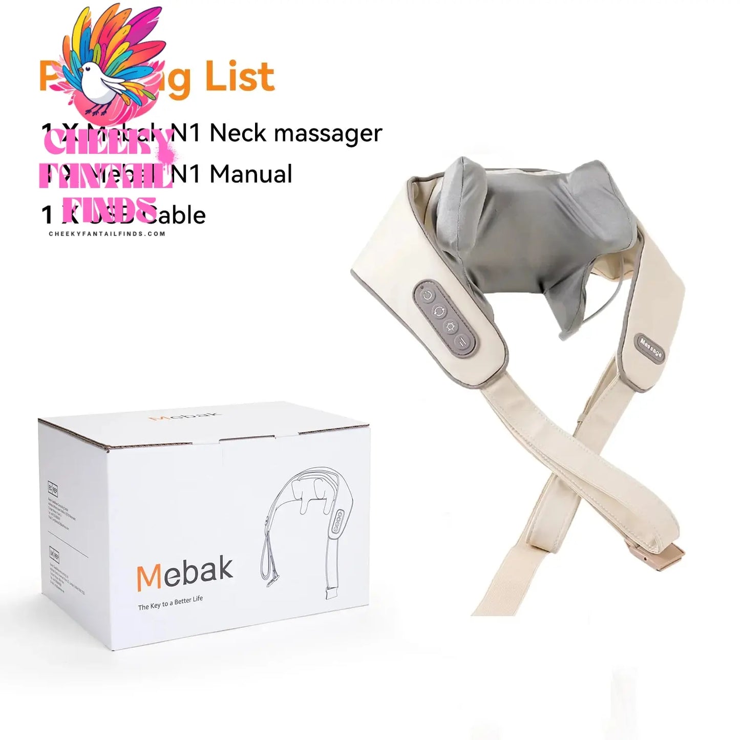 20W Neck And Shoulder Massager Wireless Shoulder And Back Kneading Massage Shawl Trapezius Neck Cervical masajeador Cheeky Fantail Finds