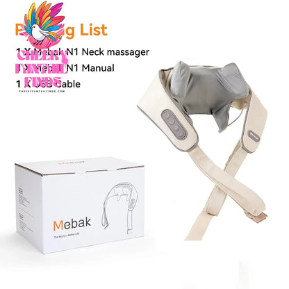 20W Neck And Shoulder Massager Wireless Shoulder And Back Kneading Massage Shawl Trapezius Neck Cervical masajeador Cheeky Fantail Finds