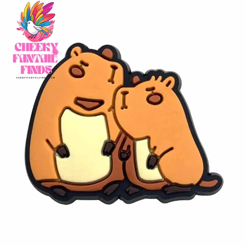 20pcs Cute Capybara Series Shoe Charms Set For Clogs Bogg Bag Bubble Slides Sandals, PVC Shoe Decorations Beach Bag Accessories Cheeky Fantail Finds