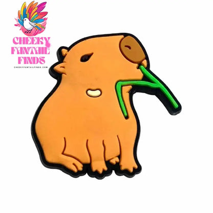 20pcs Cute Capybara Series Shoe Charms Set For Clogs Bogg Bag Bubble Slides Sandals, PVC Shoe Decorations Beach Bag Accessories Cheeky Fantail Finds
