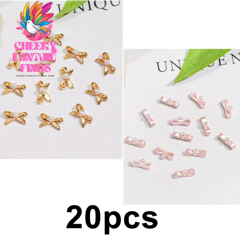 20pcs/bag 3D Cherry Nail Charms Red & Pink Cherry Nail Rhinestone Nail Gems Nail Glitter Stud Fruit Nail Slices for Nail Jewelry Cheeky Fantail Finds