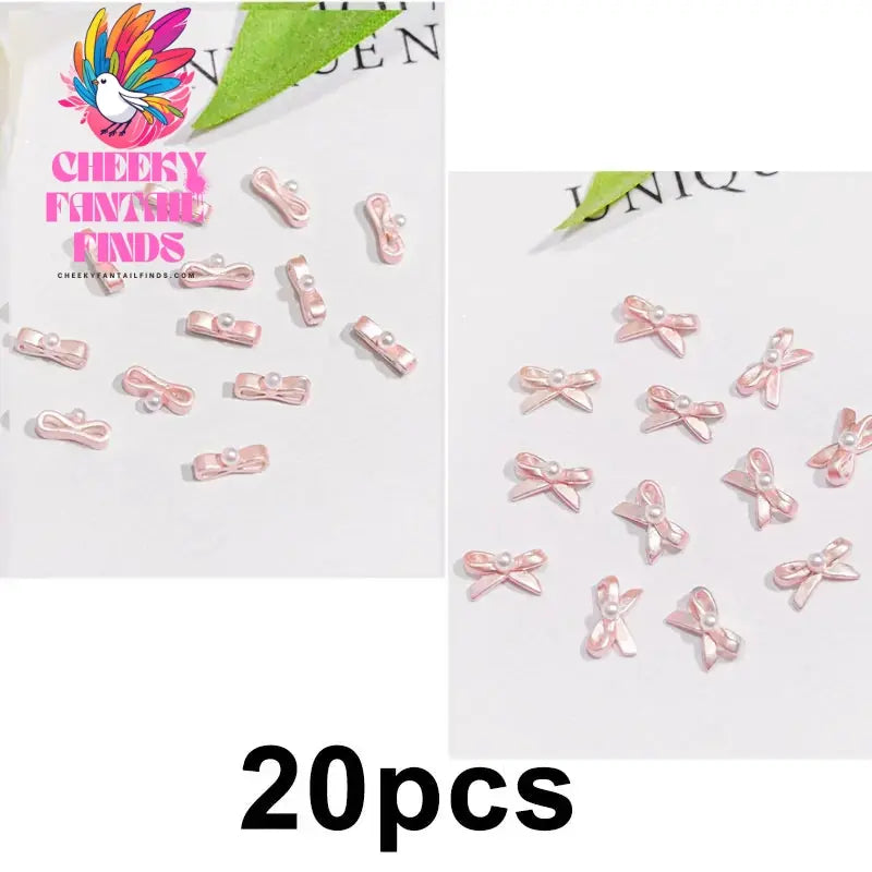 20pcs/bag 3D Cherry Nail Charms Red & Pink Cherry Nail Rhinestone Nail Gems Nail Glitter Stud Fruit Nail Slices for Nail Jewelry Cheeky Fantail Finds