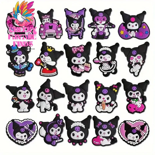 20pcs/set Funny Series Shoe Buckles Cartoon Anime Pattern DIY Detachable Hole Shoes Decorate Accessories Cheeky Fantail Finds