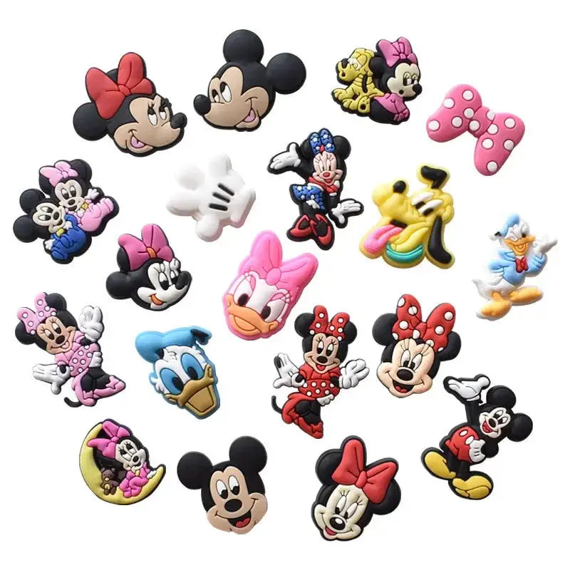 21Pcs Mickey Minne Shoe Buckle Accessories DIY Cartoon Animals Shoes Decoration for Kids Charms Kids Party Gift Cheeky Fantail Finds