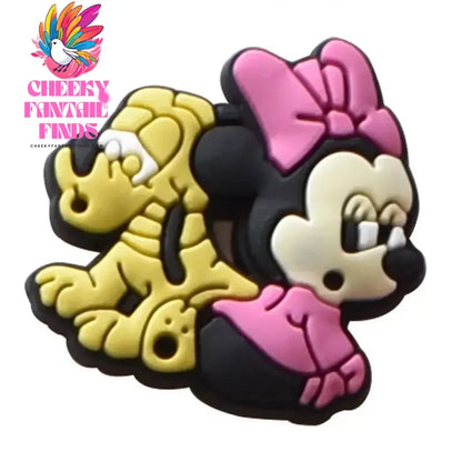 21Pcs Mickey Minne Shoe Buckle Accessories DIY Cartoon Animals Shoes Decoration for Kids Charms Kids Party Gift Cheeky Fantail Finds