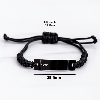 Warden Gifts: Funny 'Keep Calm Or I Will Use My Warden Voice' Rope Bracelet, Adjustable, Black, Gifts from Men, for Warden, Unique Father's Day Unique Gifts - Image 4