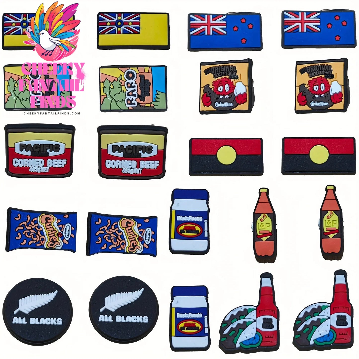 22pcs Cartoon Pattern Shoe Charms for Clogs Sandal Decoration, DIY Accessories Cheeky Fantail Finds
