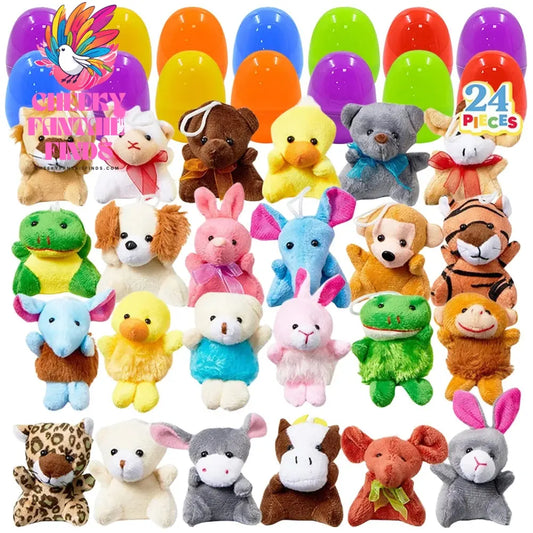 24 Pack Prefilled Easter Eggs Mini Plush Animal Toys Surprise Easter Eggs Kids Easter Egg Hunt Game Party Favors Birthday Gifts Cheeky Fantail Finds