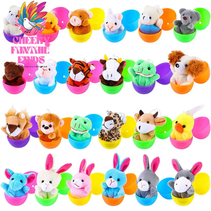 24PCS Filled Easter Eggs Basket Stuffers With Stuffed Bunny Dolls Boys And Girls Easter Gifts Party Stuffed Dolls Cheeky Fantail Finds