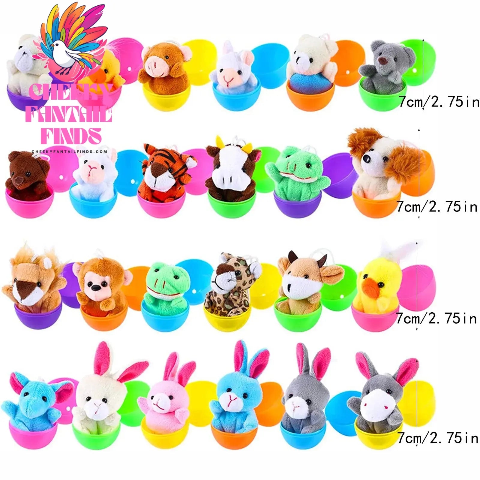 24PCS Filled Easter Eggs Basket Stuffers With Stuffed Bunny Dolls Boys And Girls Easter Gifts Party Stuffed Dolls Cheeky Fantail Finds