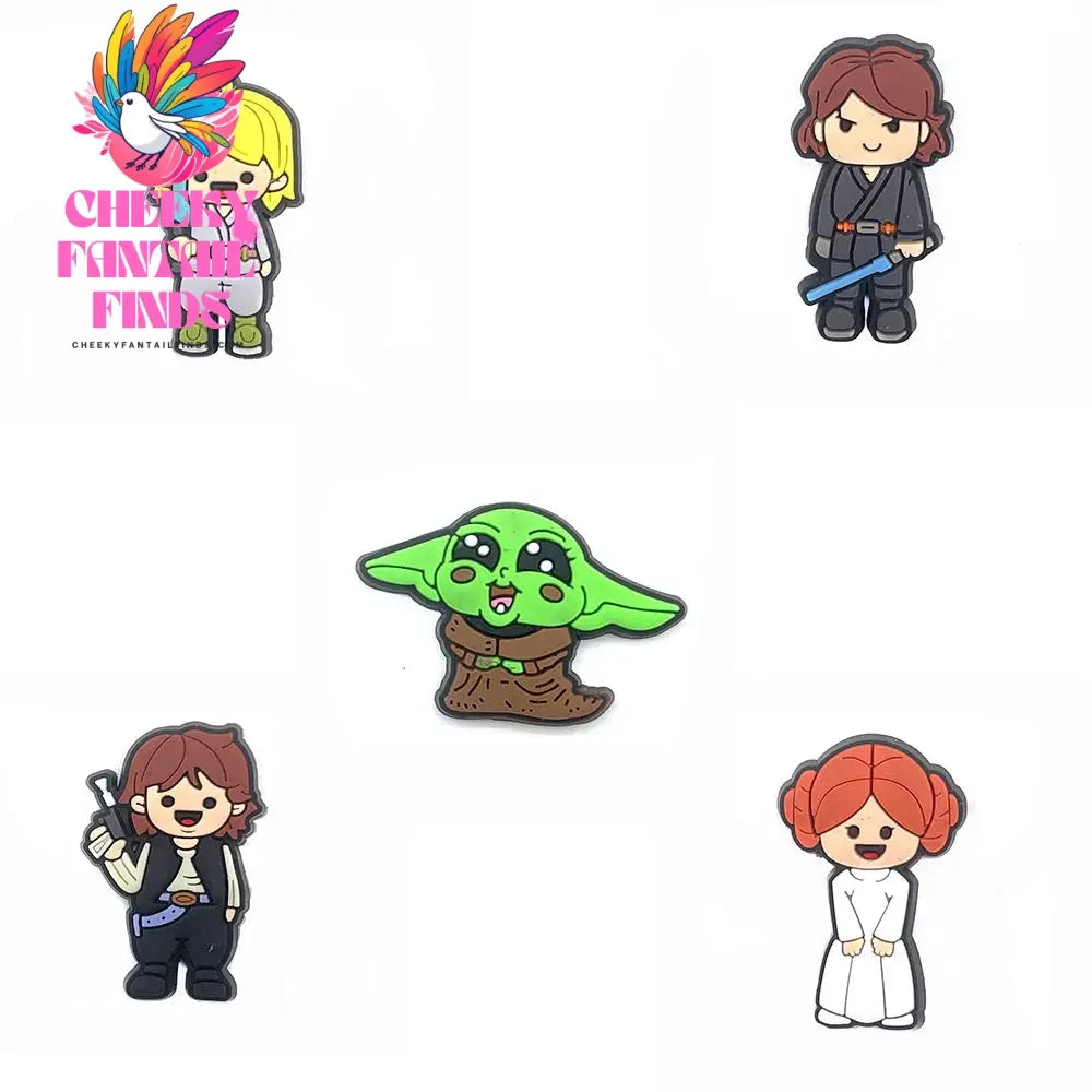 25Styles Star Wars Yoda for Shoe Charms for Clogs Sandals Decorations Shoes Accessories Slipper Water Shoes DIY Decor Cheeky Fantail Finds