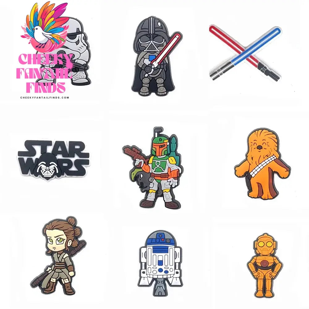 25Styles Star Wars Yoda for Shoe Charms for Clogs Sandals Decorations Shoes Accessories Slipper Water Shoes DIY Decor Cheeky Fantail Finds