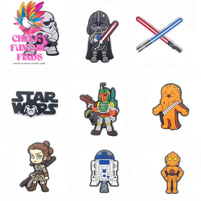 25Styles Star Wars Yoda for Shoe Charms for Clogs Sandals Decorations Shoes Accessories Slipper Water Shoes DIY Decor Cheeky Fantail Finds