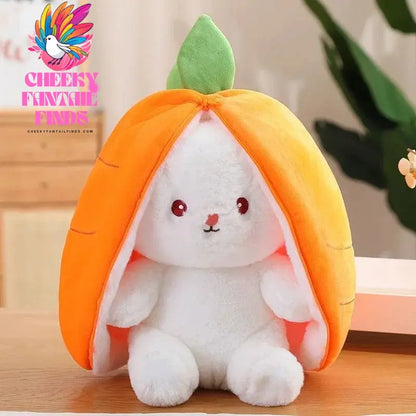 25cm Strawberry Cute Carrot Rabbit Plush Toy Stuffed Creative Into Fruit Transform Baby Cuddly Bunny Doll for Kid Birthday Gift Cheeky Fantail Finds