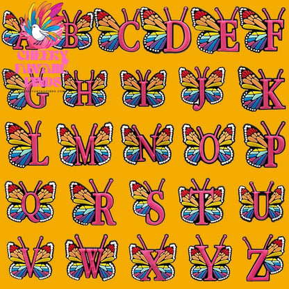 26PCS English Letter Set Fashion Metal Noctilucent Shoe Charms Pink Gloden Shoe Buckle for Clog fit Women Men Accessories Gifts Cheeky Fantail Finds
