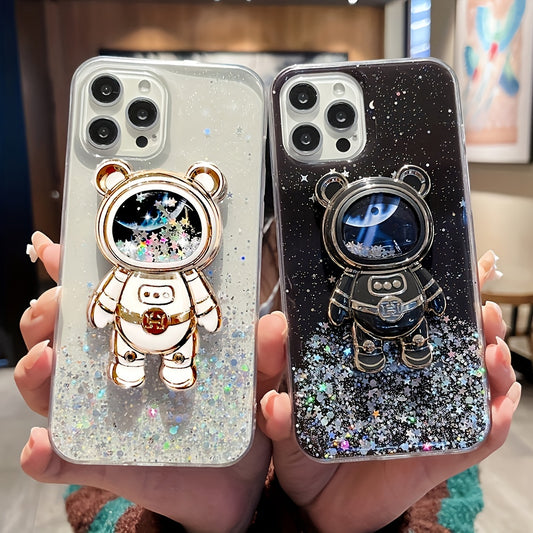 Quicksand Astronaut Bear Bracket Drop Glue Glitter For Phone Case