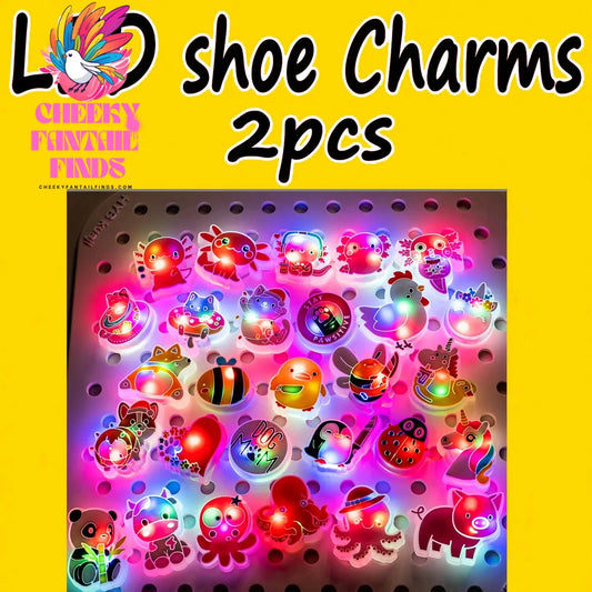 2PCS LED Pins for Kids Lighted Shoe Charms Animals Game Controller Shoe Accessories Duck Cat Decoration Buckle Girl Boy Ornament Cheeky Fantail Finds