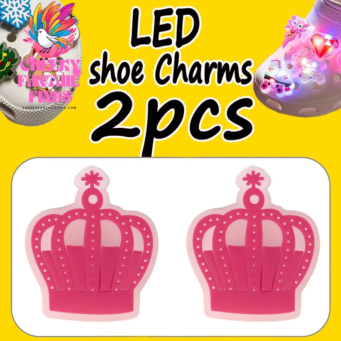 2PCS LED Pins for Kids Lighted Shoe Charms Animals Game Controller Shoe Accessories Duck Cat Decoration Buckle Girl Boy Ornament Cheeky Fantail Finds