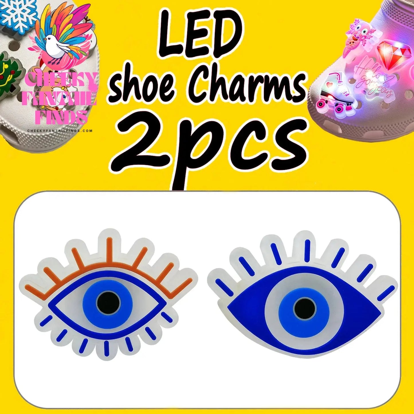 2PCS LED Pins for Kids Lighted Shoe Charms Animals Game Controller Shoe Accessories Duck Cat Decoration Buckle Girl Boy Ornament Cheeky Fantail Finds