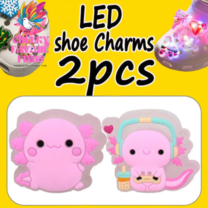 2PCS LED Pins for Kids Lighted Shoe Charms Animals Game Controller Shoe Accessories Duck Cat Decoration Buckle Girl Boy Ornament Cheeky Fantail Finds