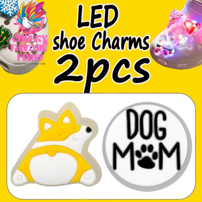 2PCS LED Pins for Kids Lighted Shoe Charms Animals Game Controller Shoe Accessories Duck Cat Decoration Buckle Girl Boy Ornament Cheeky Fantail Finds