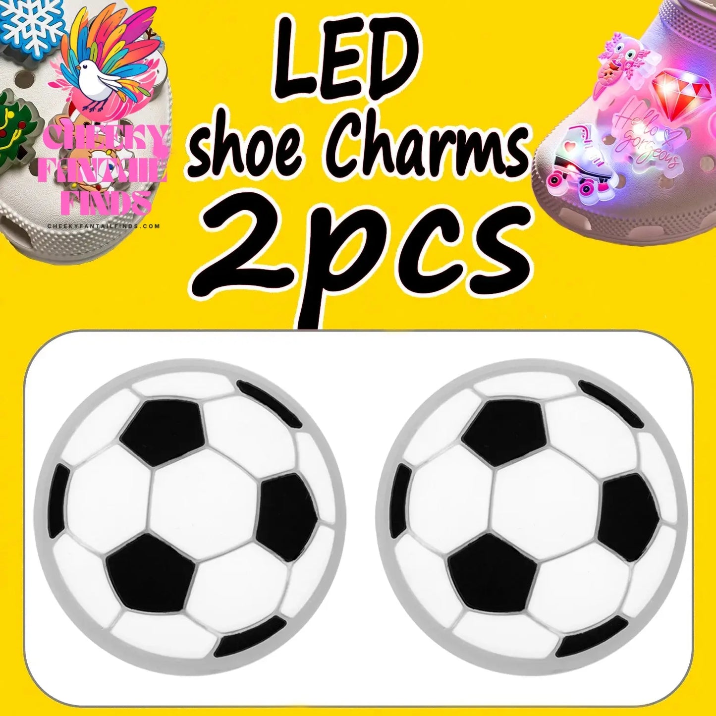 2PCS LED Pins for Kids Lighted Shoe Charms Animals Game Controller Shoe Accessories Duck Cat Decoration Buckle Girl Boy Ornament Cheeky Fantail Finds