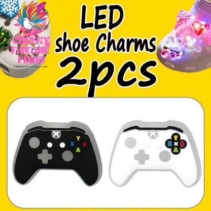 2PCS LED Pins for Kids Lighted Shoe Charms Animals Game Controller Shoe Accessories Duck Cat Decoration Buckle Girl Boy Ornament Cheeky Fantail Finds