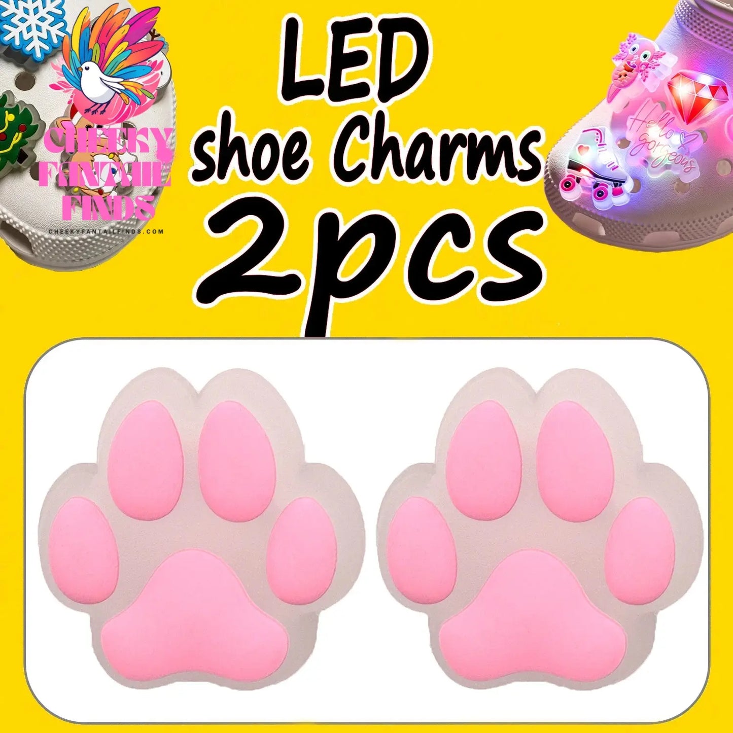 2PCS LED Pins for Kids Lighted Shoe Charms Animals Game Controller Shoe Accessories Duck Cat Decoration Buckle Girl Boy Ornament Cheeky Fantail Finds