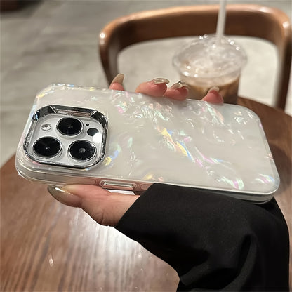 Sparkling Bling Glitter Seashell Phone Case - Dazzling Laser Dreamlike Design - Ultra-Smooth Crystal Clear Bumper Cover for IPhone 11/12/13/14 Pro Max/Plus - Glamorous & Protective