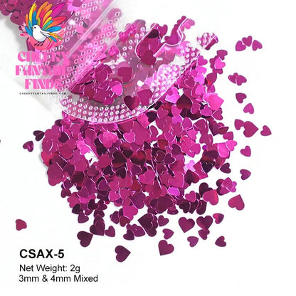 2g Holographic Nail Art Glitter Shiny Sweet Love Heart Flakes Sequins 3D Nails Paillette Manicure Valentine's Day Decorations Cheeky Fantail Finds