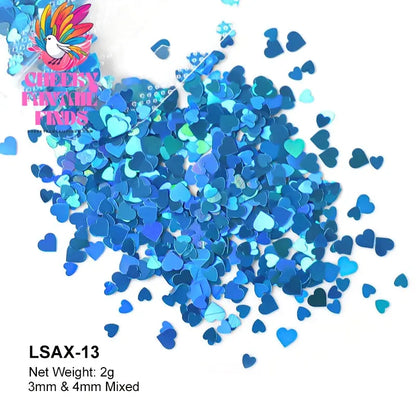 2g Holographic Nail Art Glitter Shiny Sweet Love Heart Flakes Sequins 3D Nails Paillette Manicure Valentine's Day Decorations Cheeky Fantail Finds