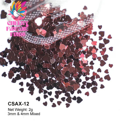 2g Holographic Nail Art Glitter Shiny Sweet Love Heart Flakes Sequins 3D Nails Paillette Manicure Valentine's Day Decorations Cheeky Fantail Finds