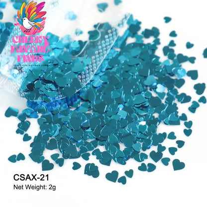 2g Holographic Nail Art Glitter Shiny Sweet Love Heart Flakes Sequins 3D Nails Paillette Manicure Valentine's Day Decorations Cheeky Fantail Finds