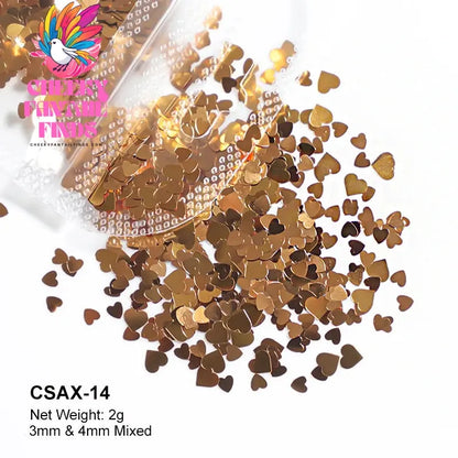 2g Holographic Nail Art Glitter Shiny Sweet Love Heart Flakes Sequins 3D Nails Paillette Manicure Valentine's Day Decorations Cheeky Fantail Finds